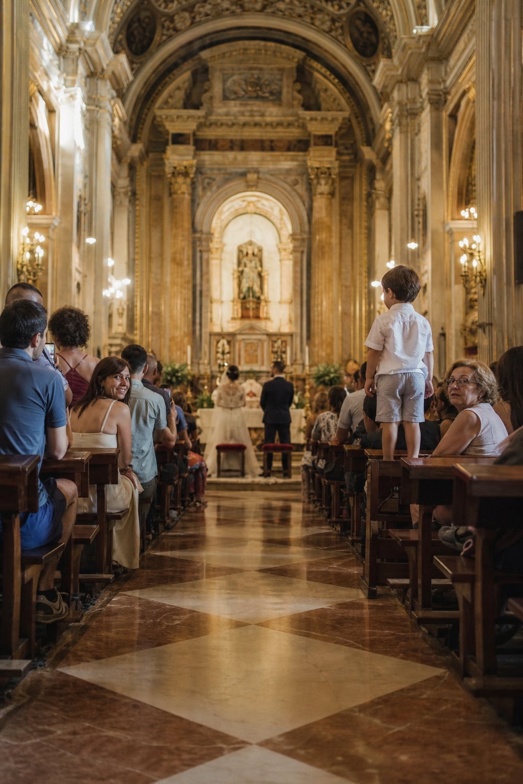 Church wedding ceremony in Valencia's old town